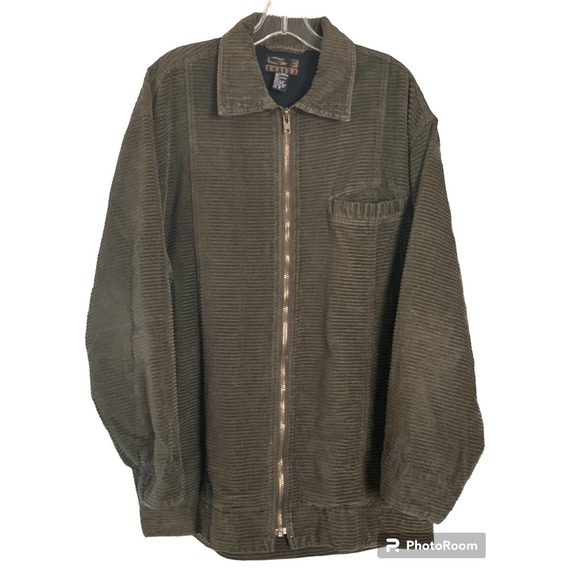 Vintage GOTCHA Corduroy jacket size M green brown color